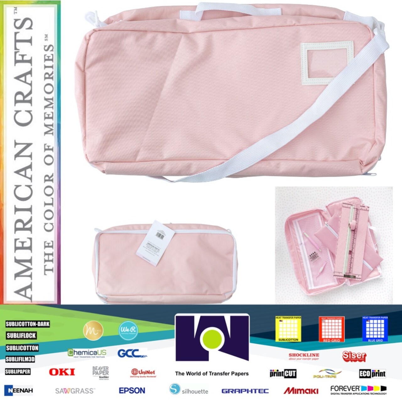 EK Success Storage Craft Tote PINK 54000040 by American Crafts